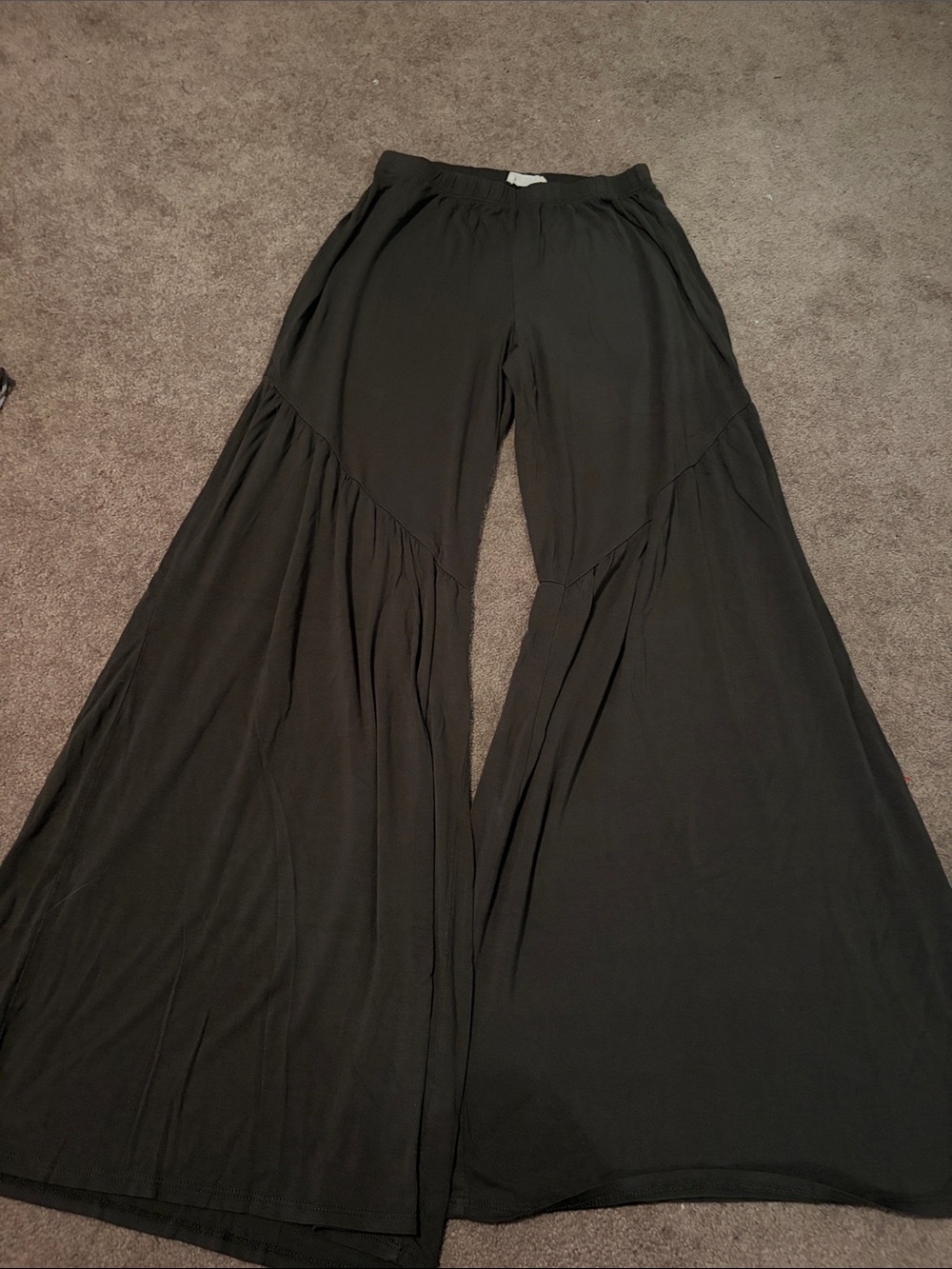 Wide Leg Deep Olive Flowy Pants - Women